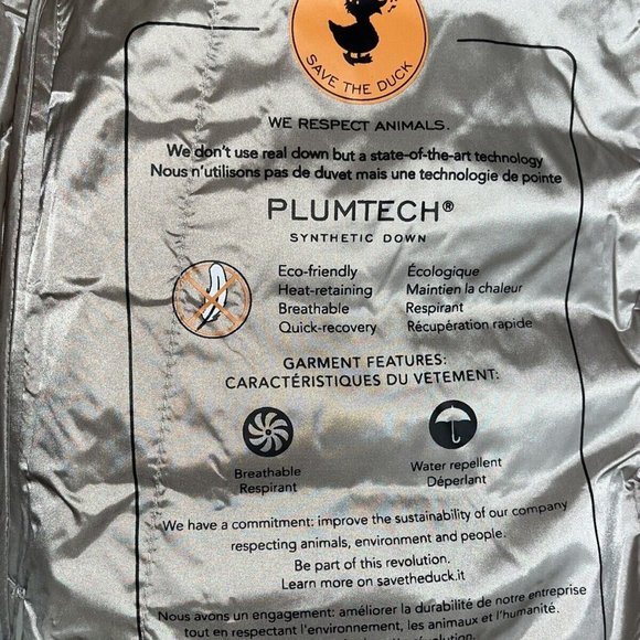 NEW Save The Duck Women M CINDY Puffer Vest Khaki Beige Thin Ultra Light NWT - Picture 6 of 11